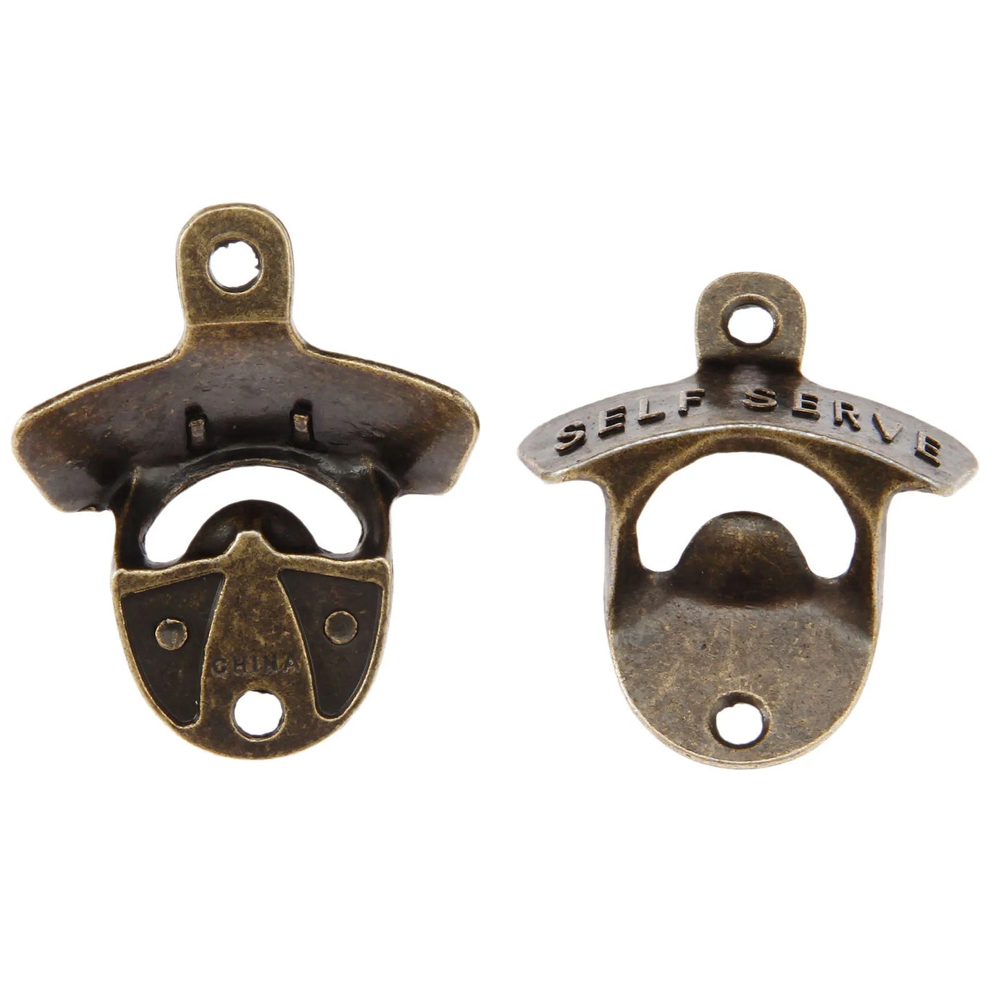 1 Pc Antique Bronze Wall Bottle Opener Wall Mounted Hanging Beer Bottle Vintage Opener Kitchen Bar Useful Tool Gift Zinc Alloy