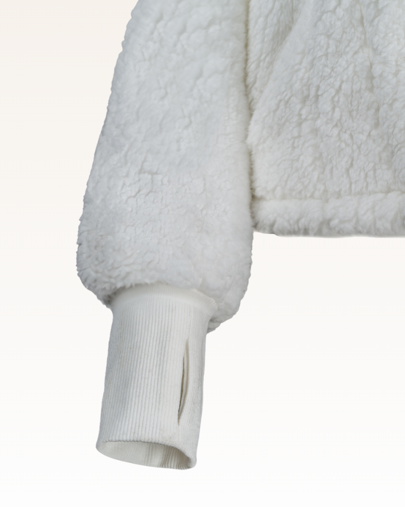 The Warrior Effect™ by Jill Martin Chenille Logo Cropped Sherpa Lounger Jacket Jill Martin