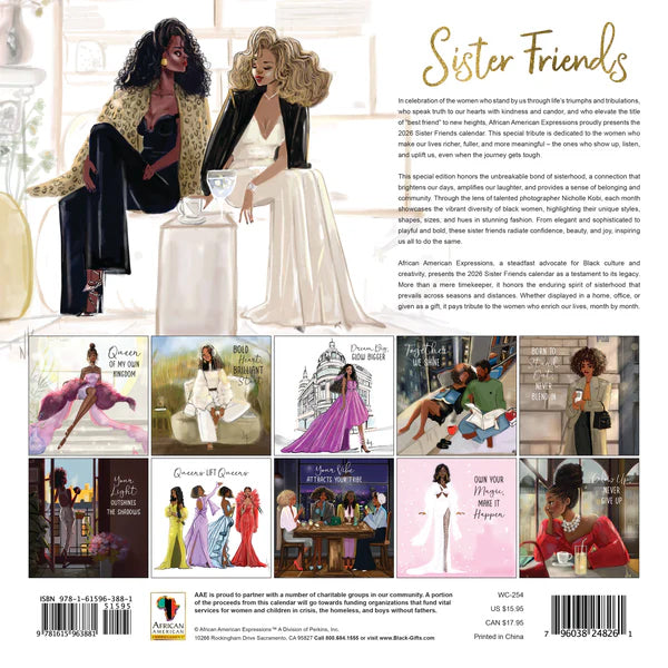 2026 Sister Friends Wall Calendar