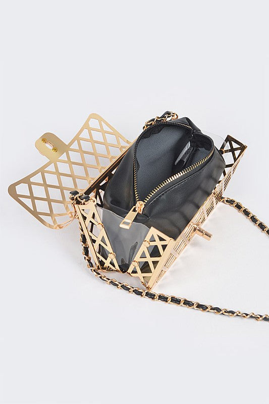 2 In 1 Metal Cage Iconic Shoulder Bag Hailey Brook Designs