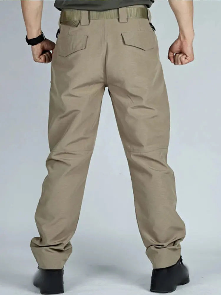 Spring and Summer Multi Pocket Waterproof Tactical Cargo Pants Men's Outdoor Ventilation Checkered Wear-resistant Work Trousers FashionMojos.com