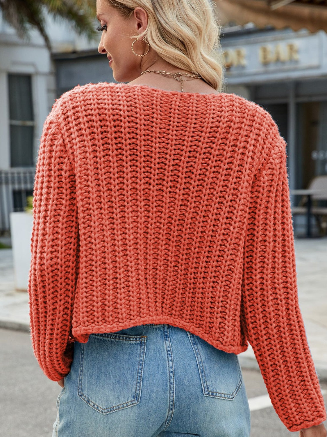 Round Neck Button Up Cardigan with Pockets Trendsi