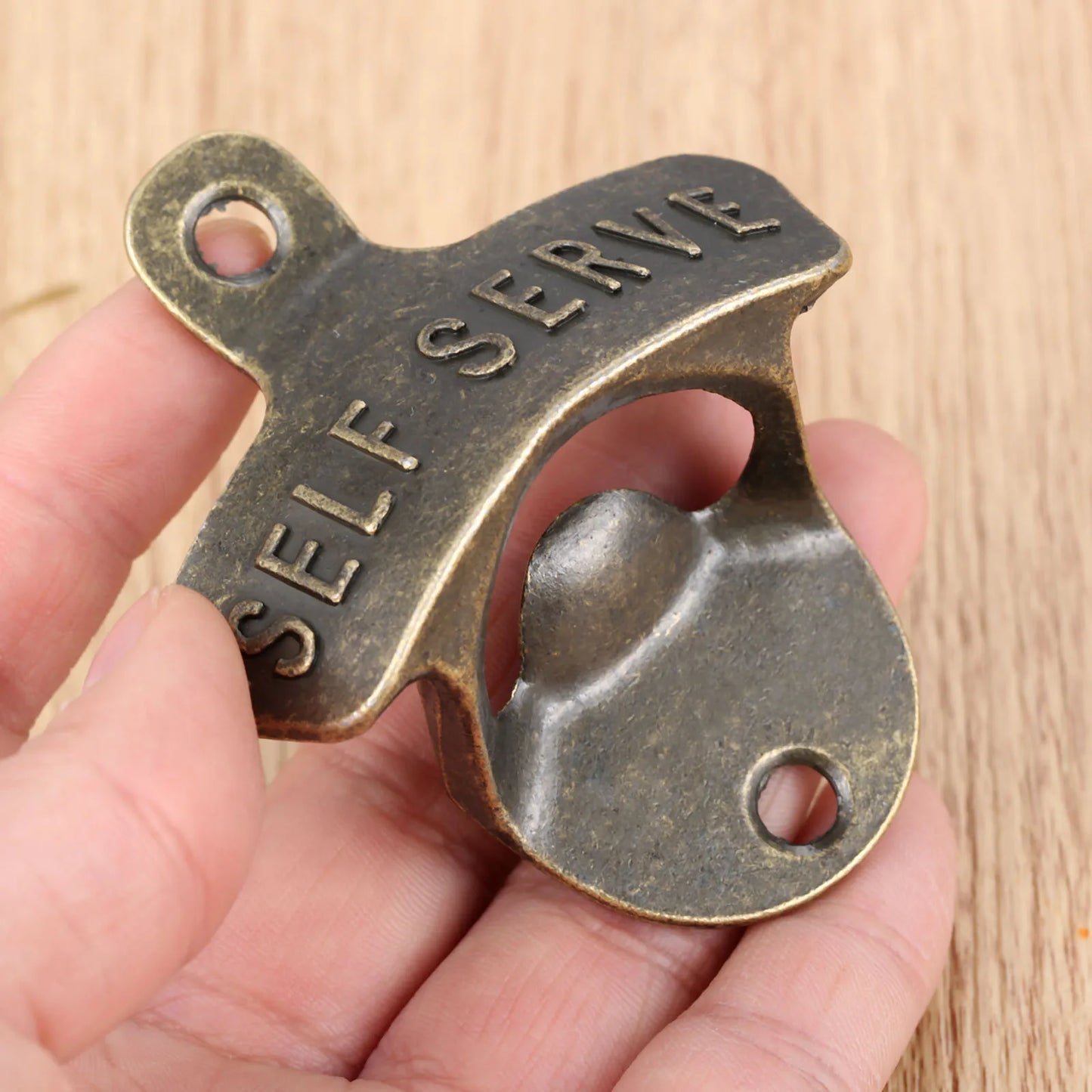 1 Pc Antique Bronze Wall Bottle Opener Wall Mounted Hanging Beer Bottle Vintage Opener Kitchen Bar Useful Tool Gift Zinc Alloy
