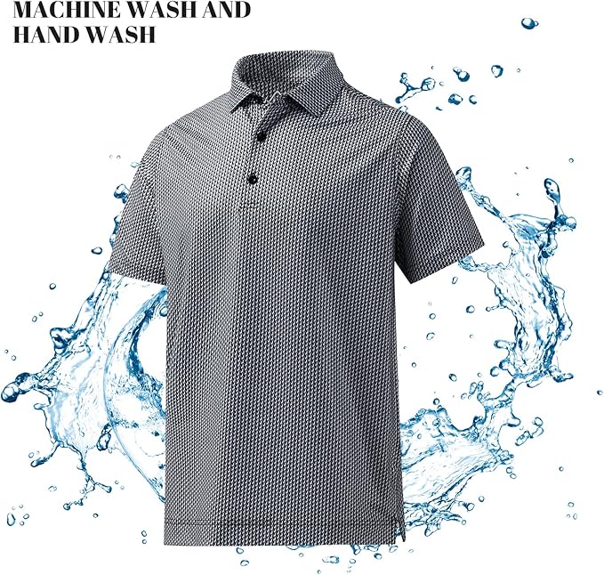 DEOLAX Mens Polo Shirts Fashion Print Mens Golf Shirt Dry Fit Mens Golf Polo Short Sleeve Quick Dry Funny Golf Shirt for Men IronWave Fitness