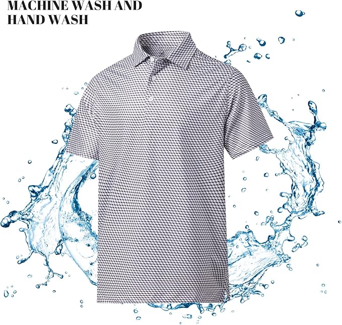 DEOLAX Mens Polo Shirts Fashion Print Mens Golf Shirt Dry Fit Mens Golf Polo Short Sleeve Quick Dry Funny Golf Shirt for Men IronWave Fitness