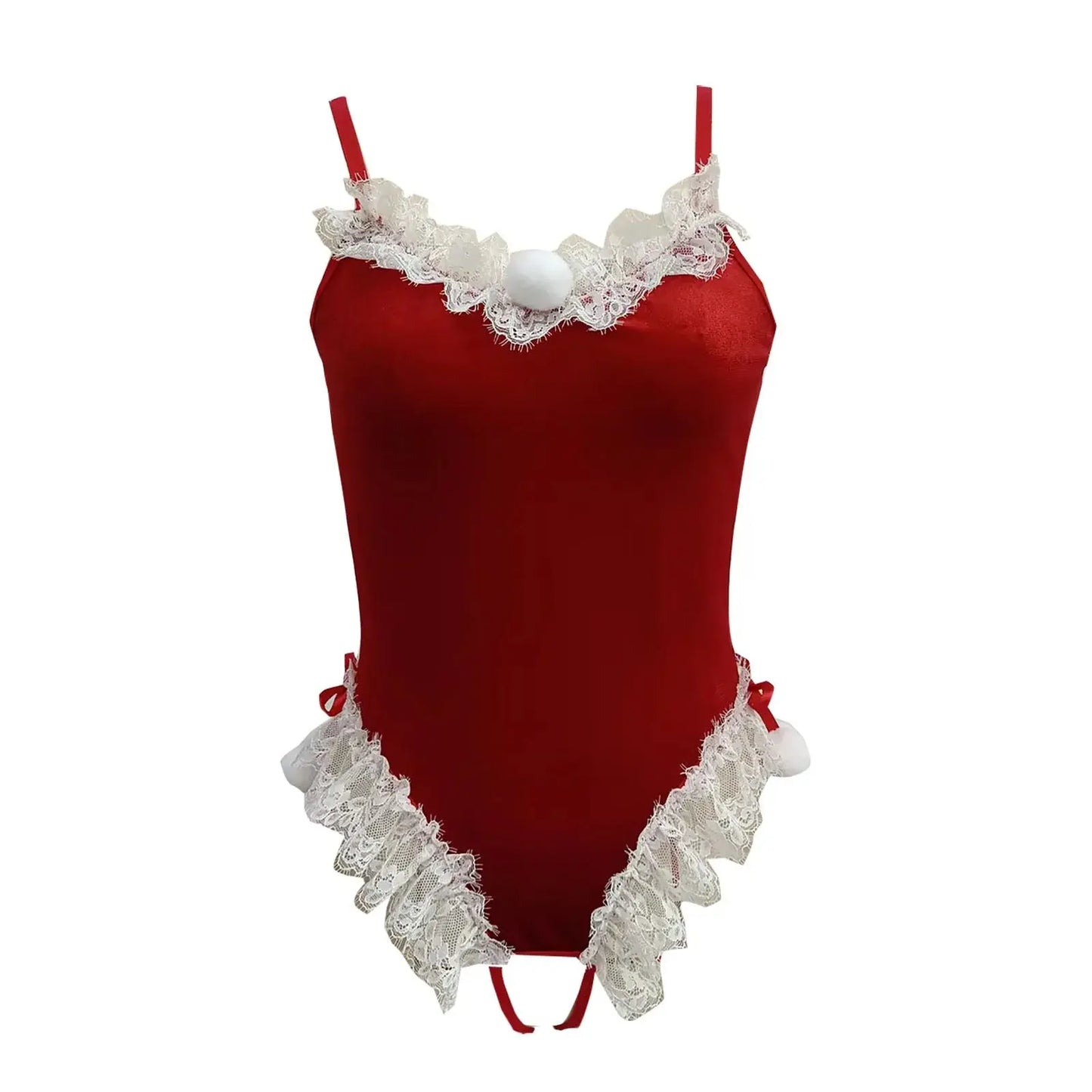 Christmas Cosplay Lingerie Set Women 1 Piece Bodysuit Plush Underwear Sleepwear Steel Ring Pajamas Eoxtic Underwear Set FashionMojos.com
