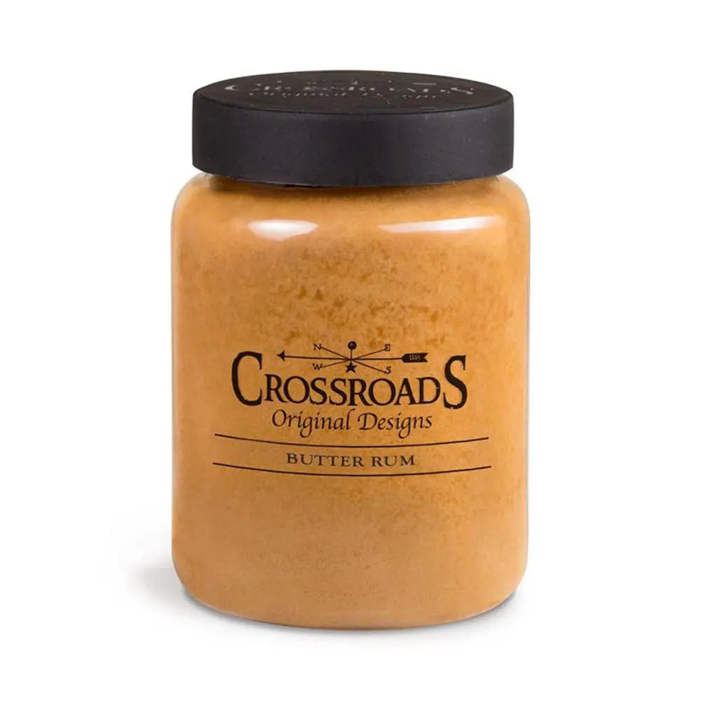 Crossroads Butter Rum Scented 2-Wick Candle, 26 Ounce Crossroads