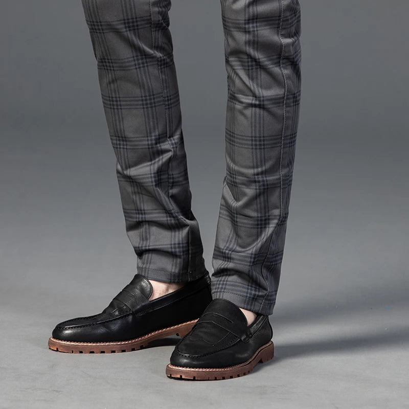 7 Models Spring New Men's Plaid Casual Pants Business Fashion Slim Stretch Male Skinny Trousers Brand Clothes 7 Color