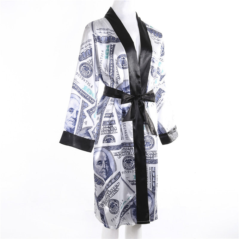 Aesthetic Cardigan Long Sleeve Midi Bandage Dress Money Pajamas Fall Clothes for Women Fashion Sexy Lounge Wear