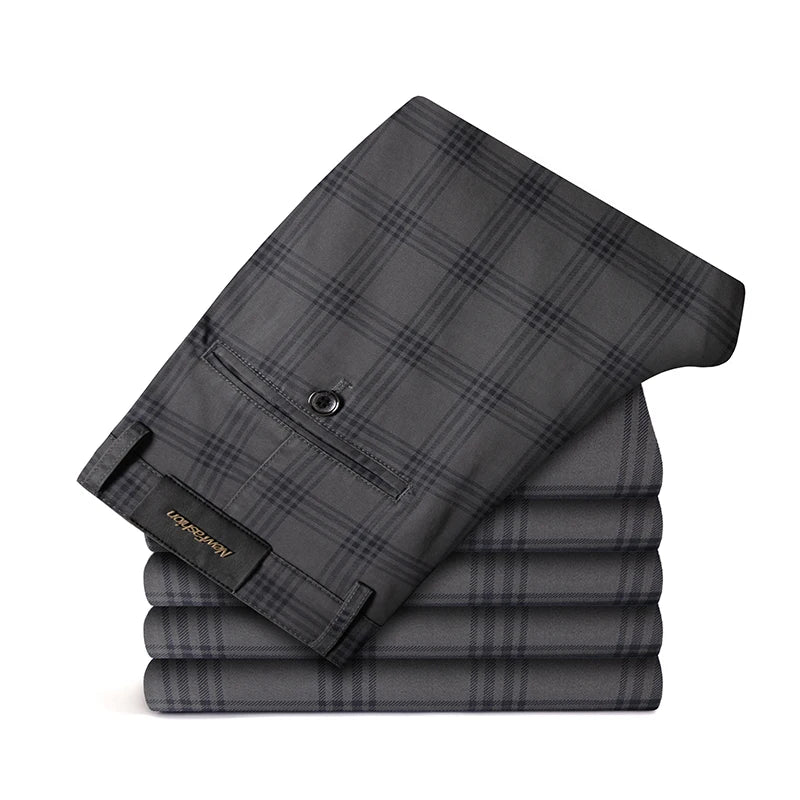 7 Models Spring New Men's Plaid Casual Pants Business Fashion Slim Stretch Male Skinny Trousers Brand Clothes 7 Color