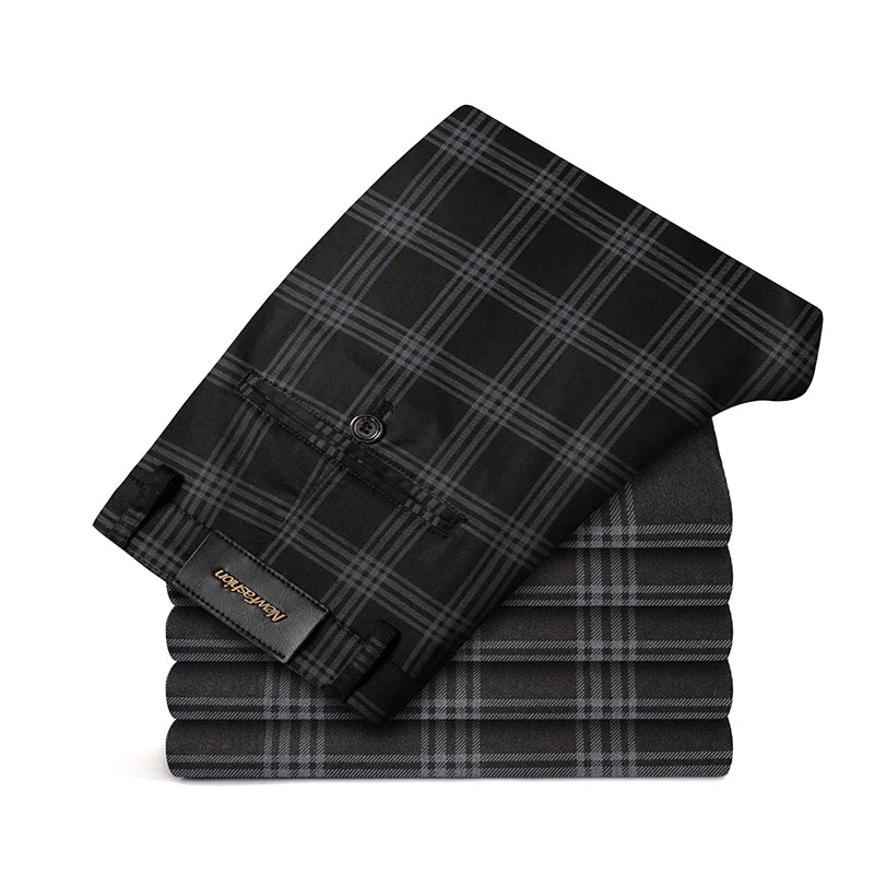 7 Models Spring New Men's Plaid Casual Pants Business Fashion Slim Stretch Male Skinny Trousers Brand Clothes 7 Color