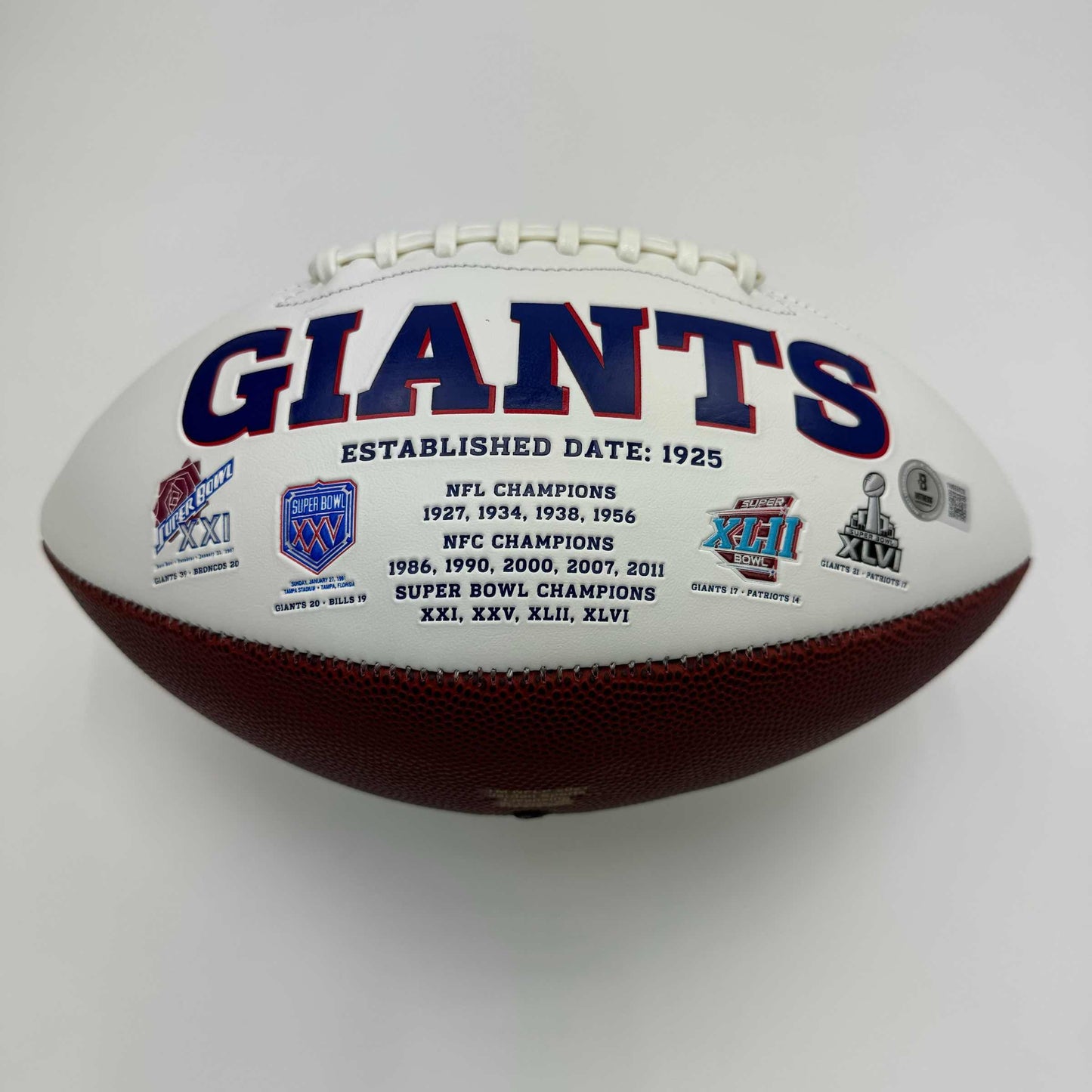 Autographed/Signed Lawrence Taylor New York Giants Full Size F/S White Panel Logo Football Beckett BAS COA Hall of Fame Sports Memorabilia