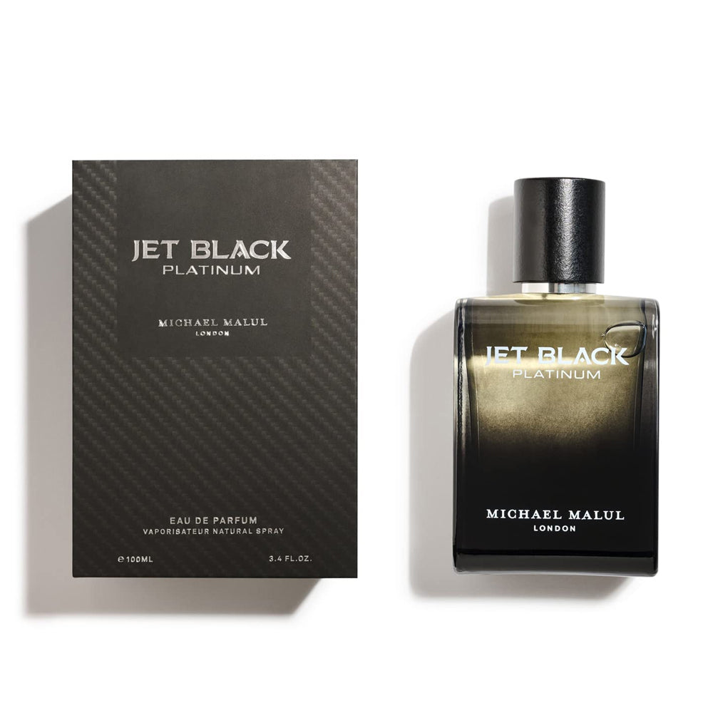 Jet Black Platinum 3.4oz Men's Eau de Parfum, Fragrance for Men 100ml