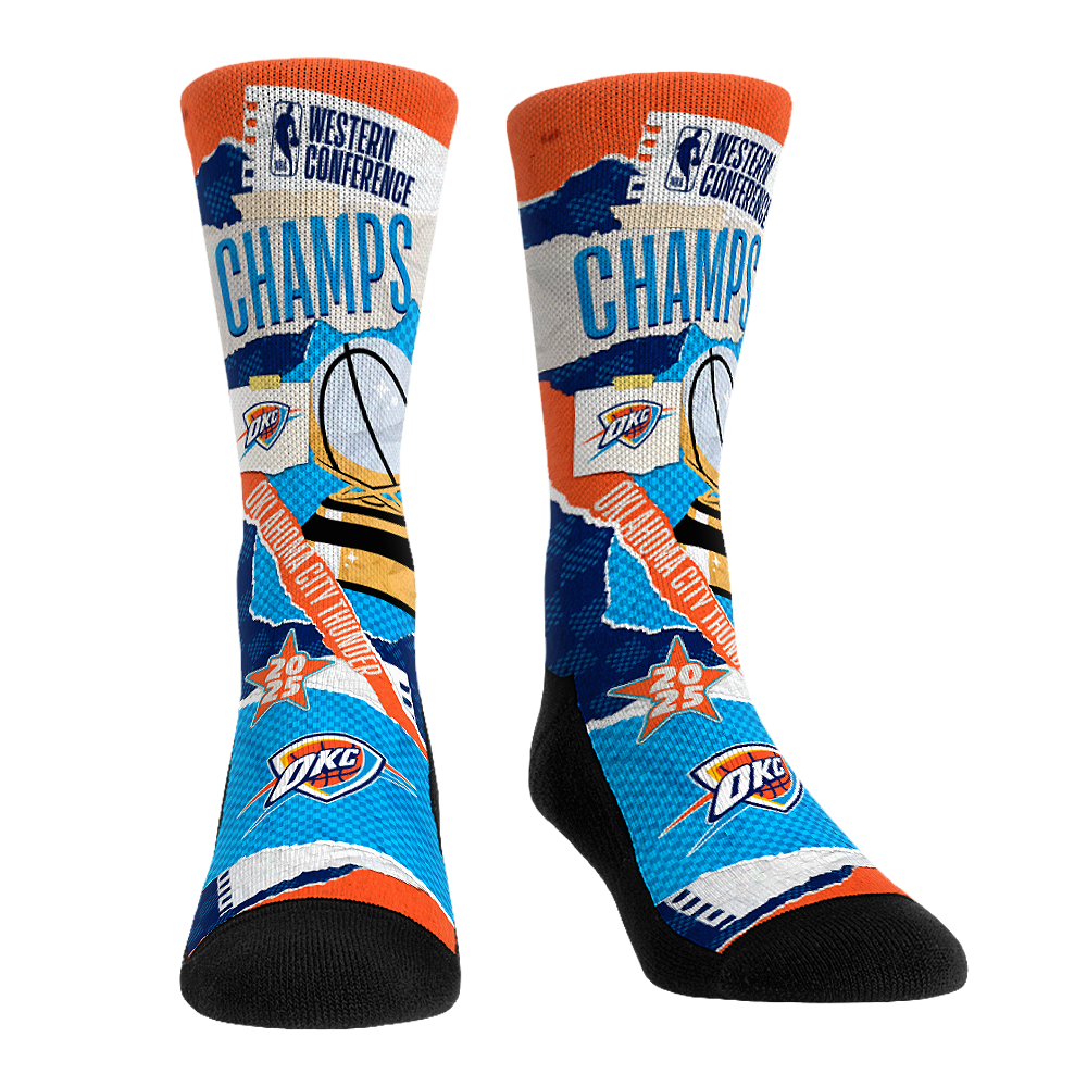 Oklahoma City Thunder - 2025 Western Conference Champions Rock 'Em Socks
