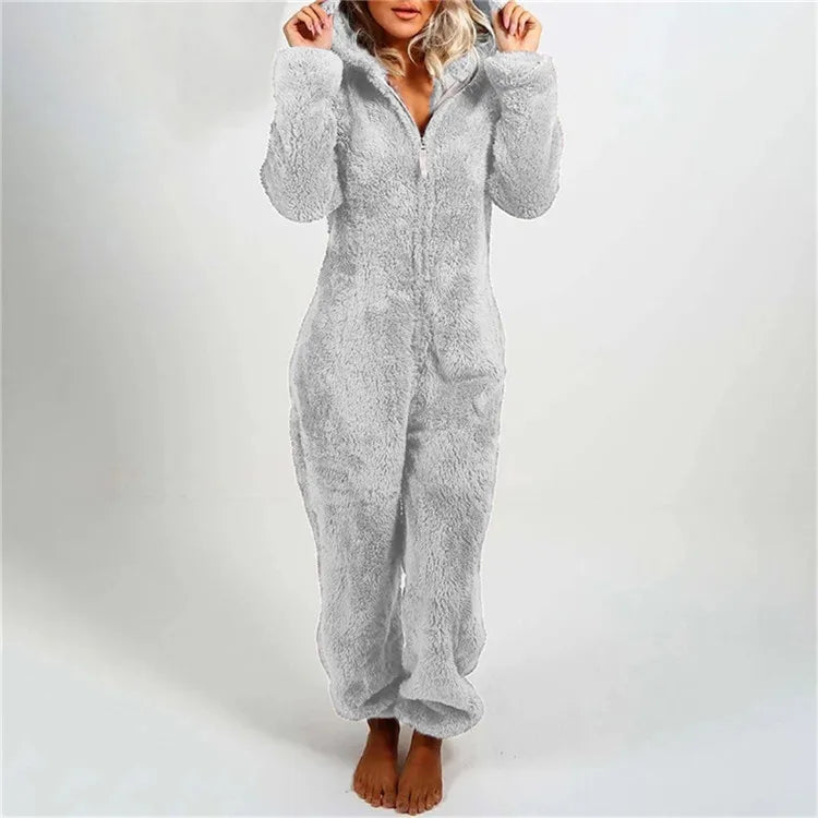 Harem Jumpsuit Spaghetti Long Cap Zipper Warm Winter Vintage Loose Wide Leg Overall Jumpsuits Playsuits Bodysuits Women Pajamas