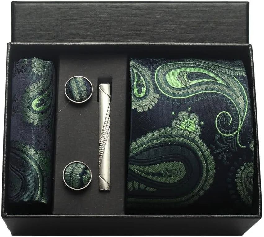 100% Silk Necktie Paisley Floral Mens Tie