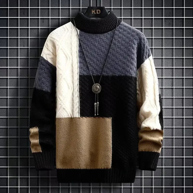 New Men's Sweater Autumn Winter Japanese Style Knitted Trendy Pullovers Basic Killer Whale Cardigan Fashion