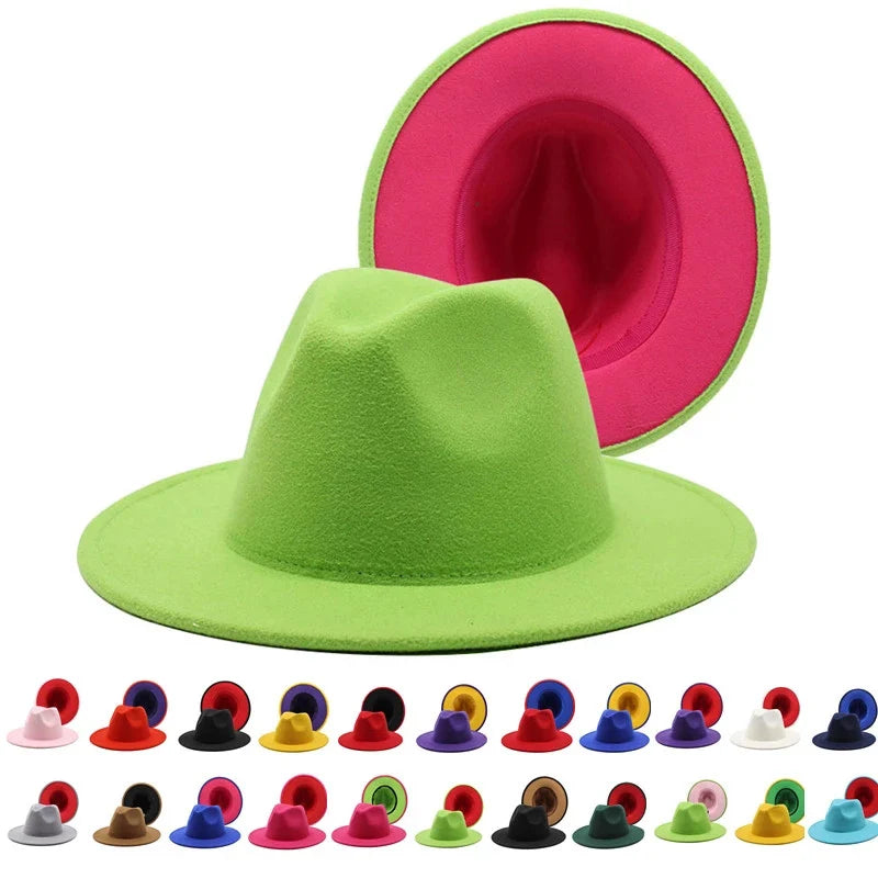 QBHAT Two-color Fedora Hat Men