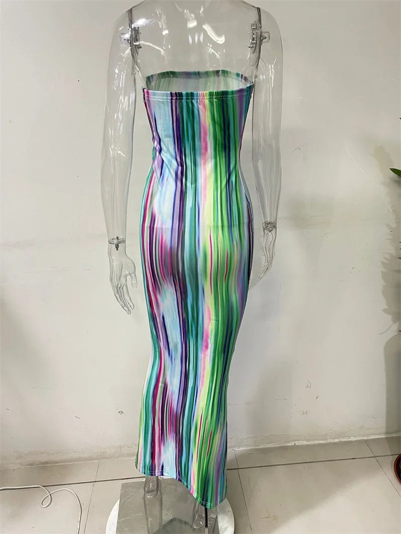 Sexy Print Maxi Dresses Ladies Elegant Bodycon Women Dress Vintage Robe Femme Party Bandage Long Dress Woman Clothes Vestidos