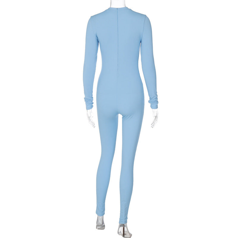 High Elastic Tight Jumpsuit Women Bodysuit Streetwear Overalls Jump Suits Autumn Winter Clothes Rompers Yoga Jogger Bodysuits