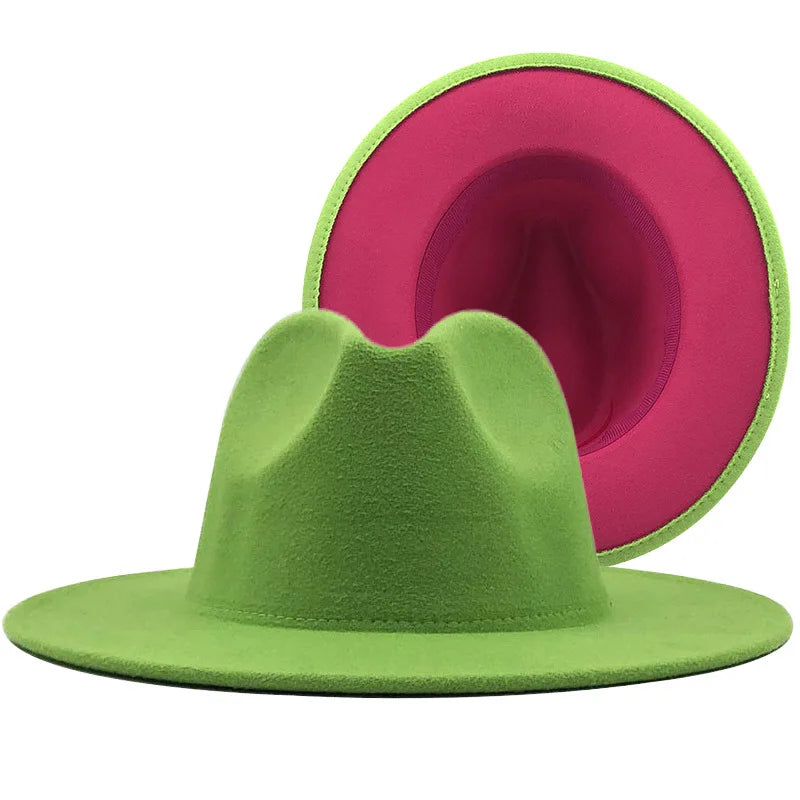 QBHAT Two-color Fedora Hat Men