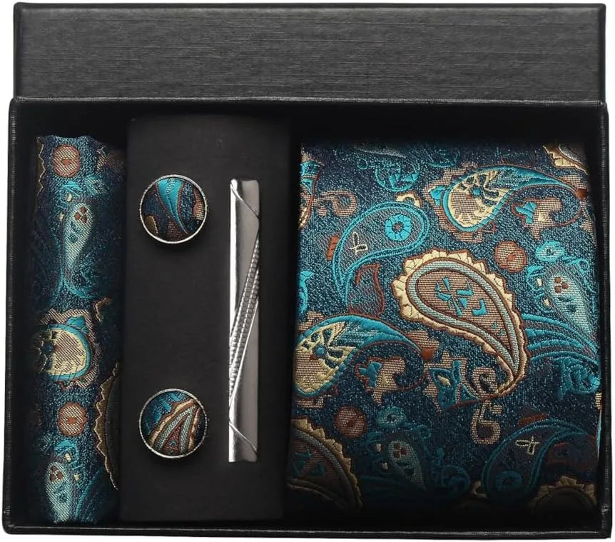 100% Silk Necktie Paisley Floral Mens Tie