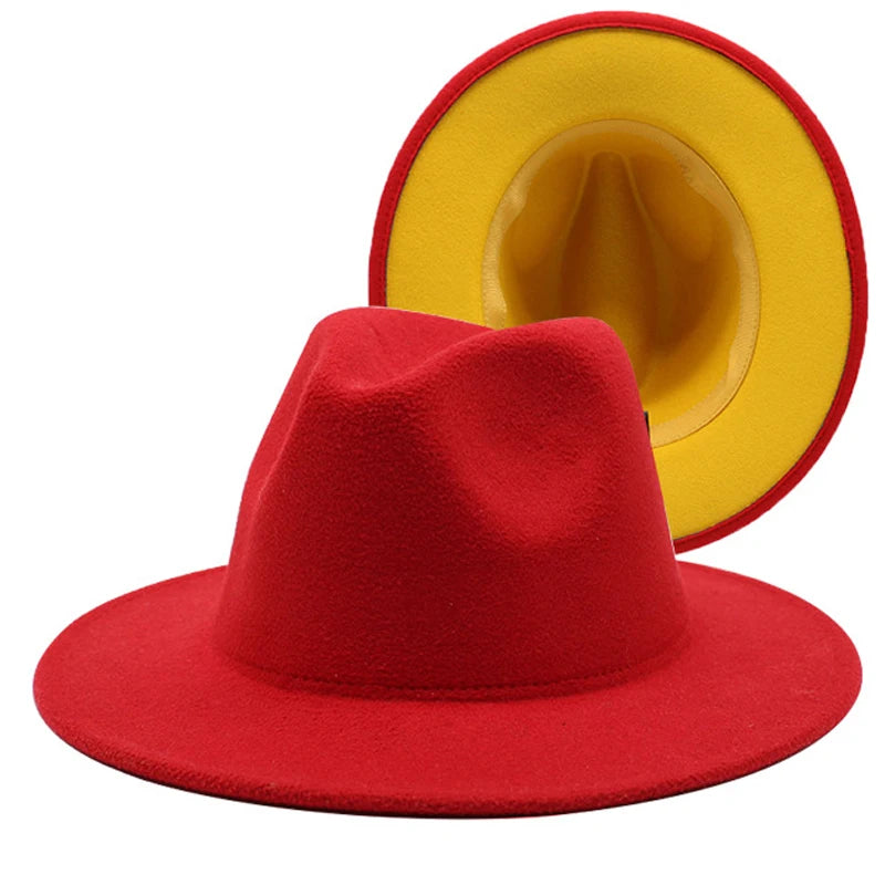 QBHAT Two-color Fedora Hat Men