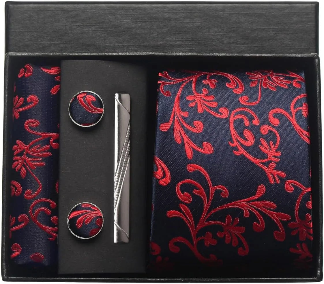 100% Silk Necktie Paisley Floral Mens Tie