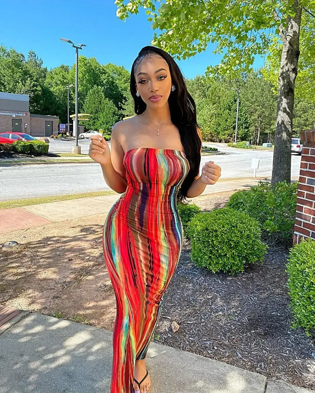 Tie Dye Bodycon Bandage Dress Women Midi Sexy Party Dresses Off Shoulder Strapless Summer Y2k Club Beach Elegant Long Vestidos
