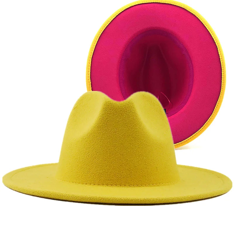QBHAT Two-color Fedora Hat Men