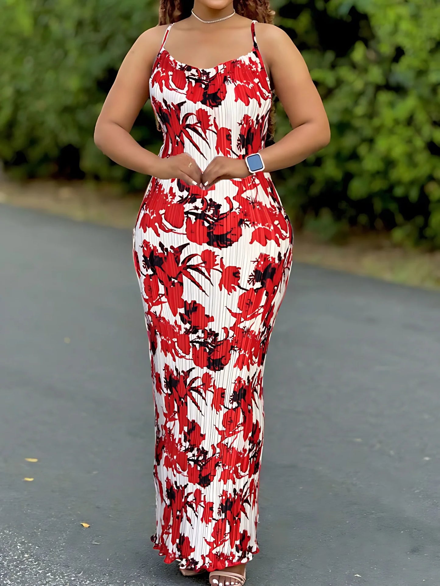 Women's Tie Dye Print Pleated Dress