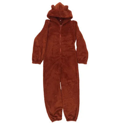 Harem Jumpsuit Spaghetti Long Cap Zipper Warm Winter Vintage Loose Wide Leg Overall Jumpsuits Playsuits Bodysuits Women Pajamas