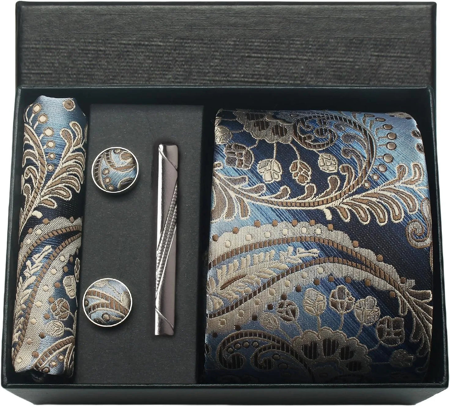 100% Silk Necktie Paisley Floral Mens Tie