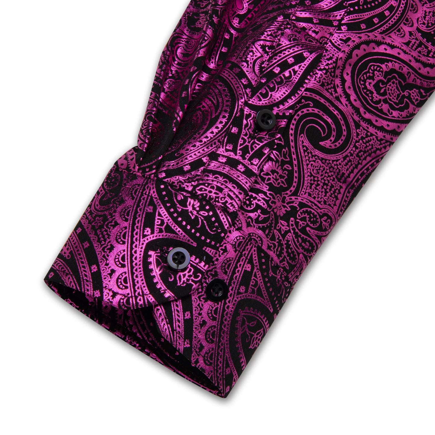 Luxury Purple Gilding Paisley Shirts for Men Long Sleeve Social Prom Party Men Clothing Button Down Collar Formal Dress Shirt