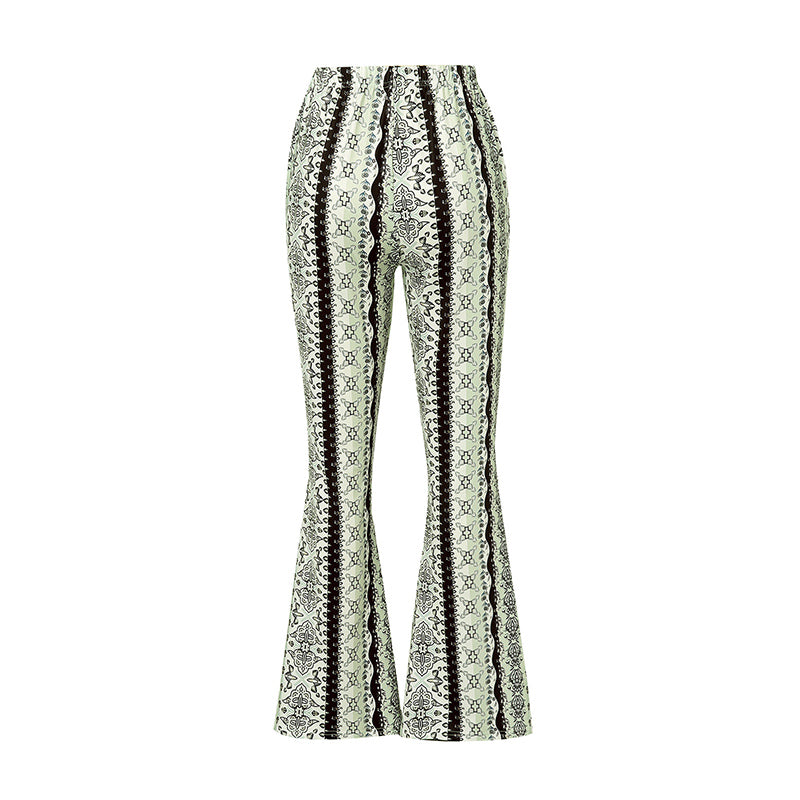 Women Flared Bell Bottoms Floral Boho High Waisted Fit Flare Leggings Stretchy Bootcut Yoga Pants Hippie Pants