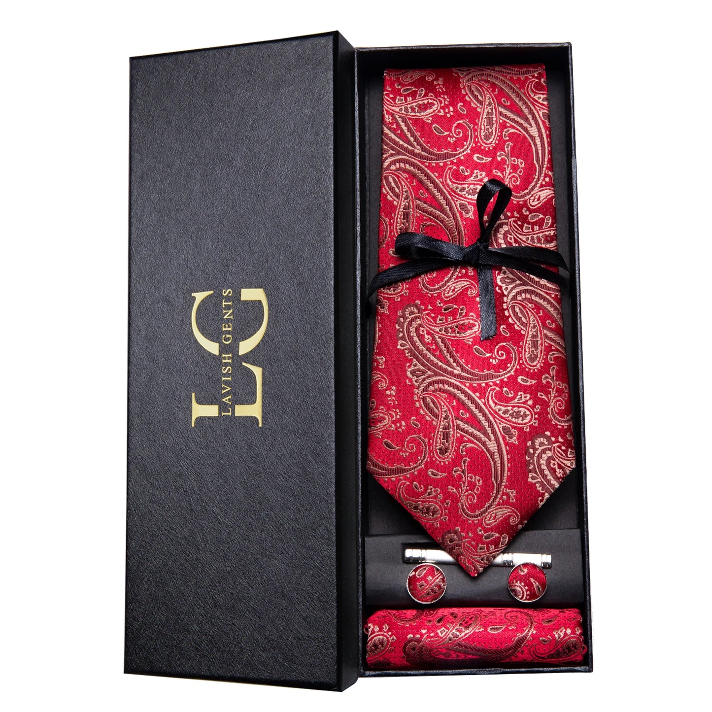 Hi-Tie Luxury Gift Box Classic Paisley Teal Green NeckTie