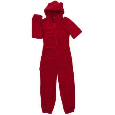 Harem Jumpsuit Spaghetti Long Cap Zipper Warm Winter Vintage Loose Wide Leg Overall Jumpsuits Playsuits Bodysuits Women Pajamas