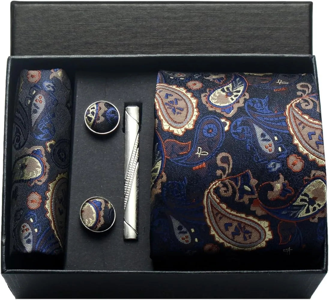 100% Silk Necktie Paisley Floral Mens Tie