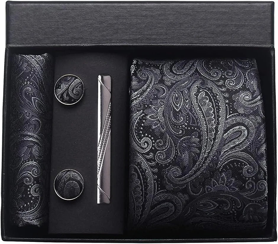 100% Silk Necktie Paisley Floral Mens Tie