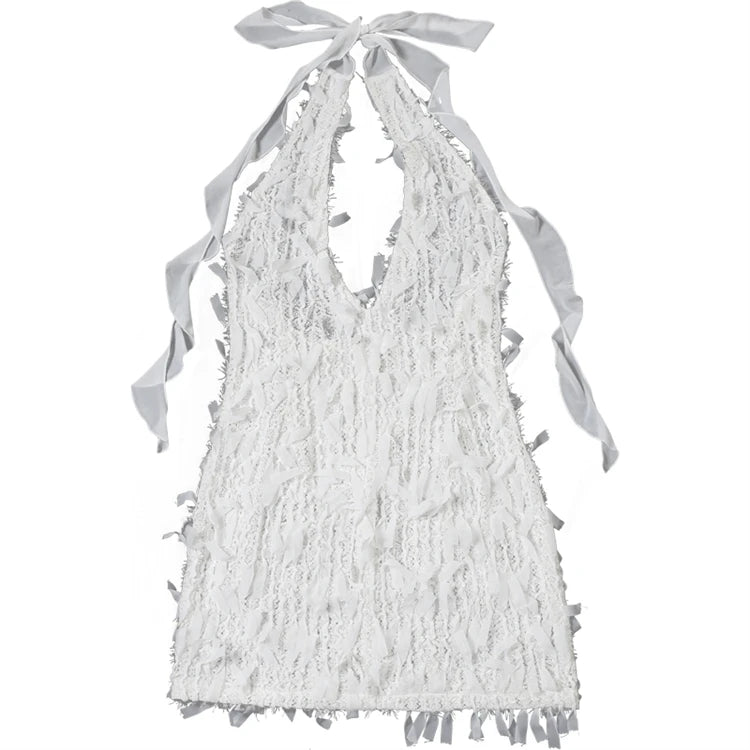 kliou Summer Women Mini Sexy & Club Chiffon Dress