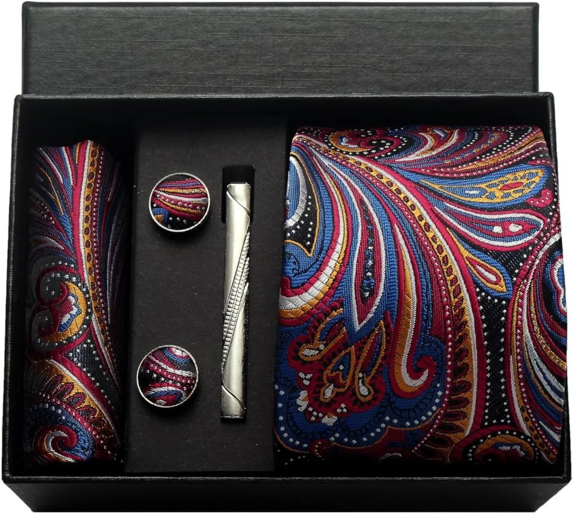 100% Silk Necktie Paisley Floral Mens Tie