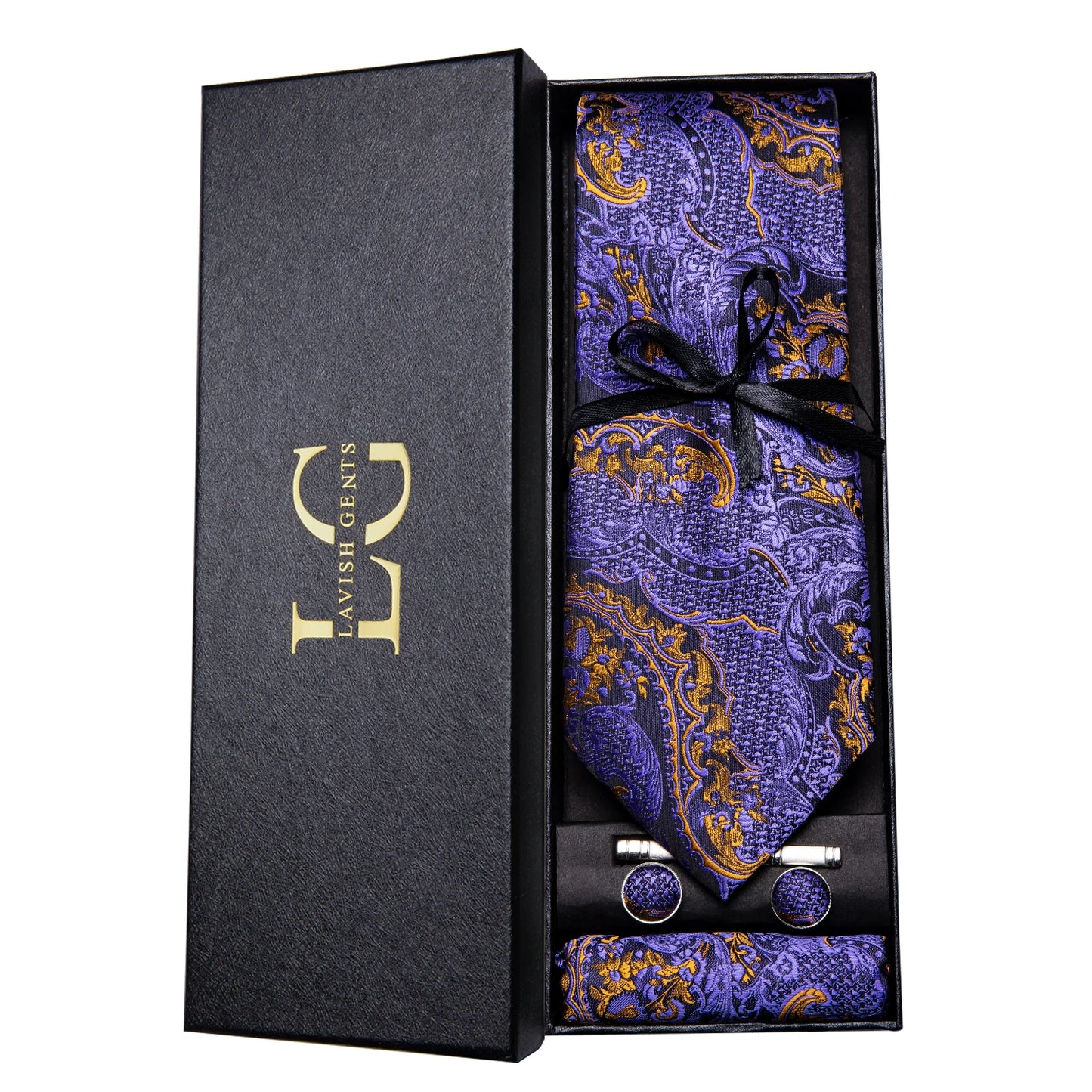 Hi-Tie Luxury Gift Box Classic Paisley Teal Green NeckTie