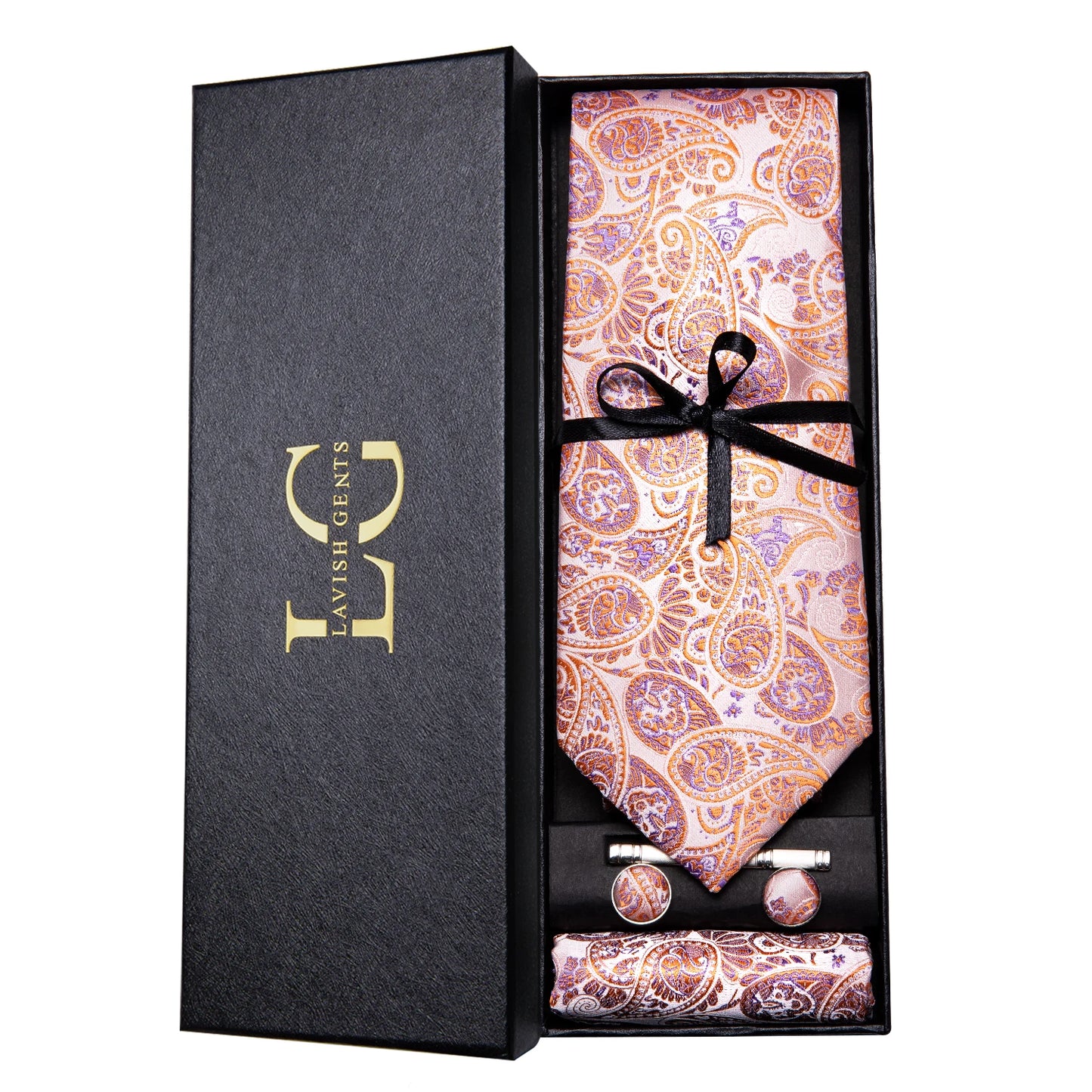 Hi-Tie Luxury Gift Box Classic Paisley Teal Green NeckTie