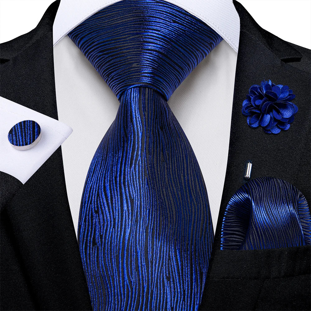 4Pcs Pink Paisley Folral Men Tie Pocket Square