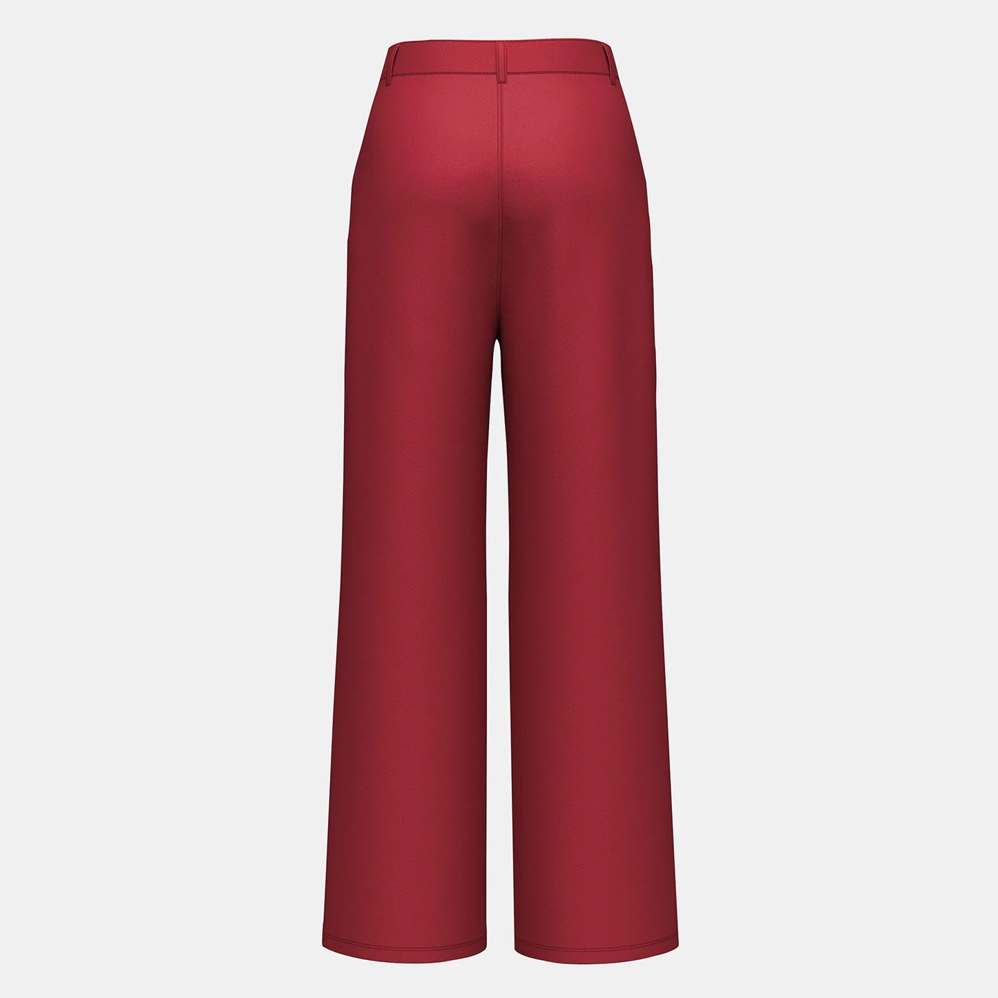 Mia Muse Women's Pants Autumn French Plain Natural Waist Full Length Wide Leg Casual Pants