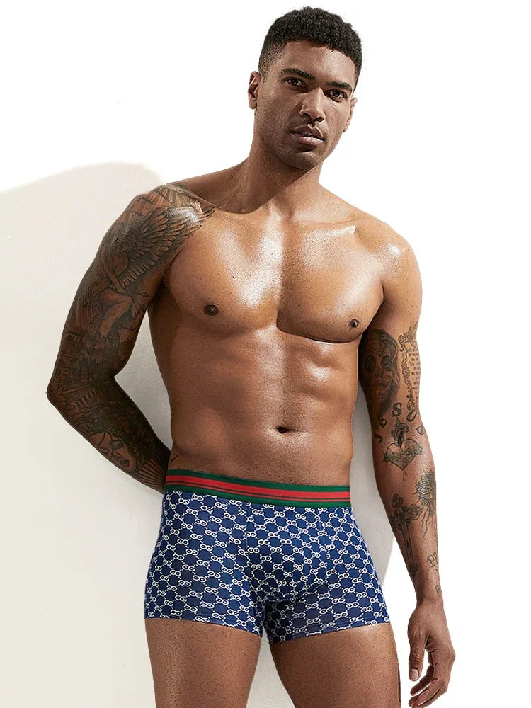 4PCS Gift Box Cotton Men's Luxury Design Style Breathable Comfortable Underwear Boxer Briefs