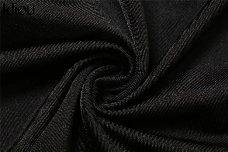 kliou Halter Bandage Jumpsuits Women 2024 Solid Simple Backless Sleeveless Deep V-neck Skinny Overalls Female Classic Streetwear