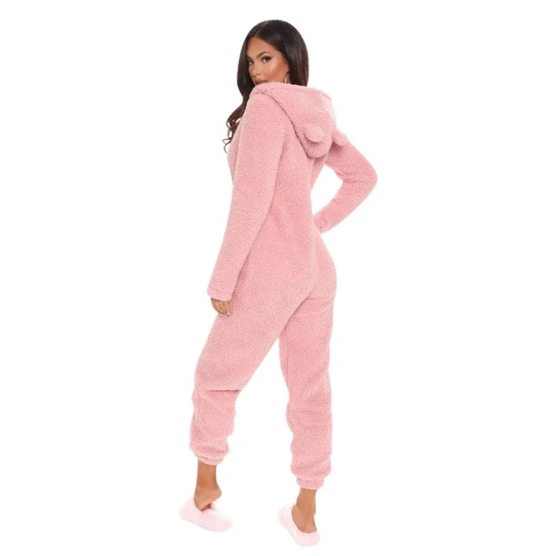 Womens Winter Warm Onesie Pajamas Fuzzy Fleece