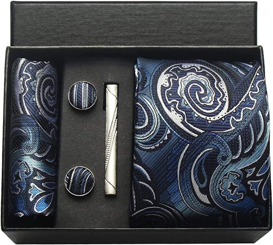 100% Silk Necktie Paisley Floral Mens Tie