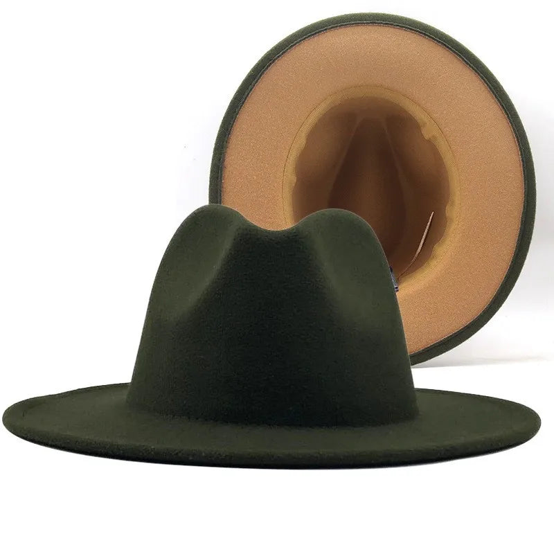 QBHAT Two-color Fedora Hat Men